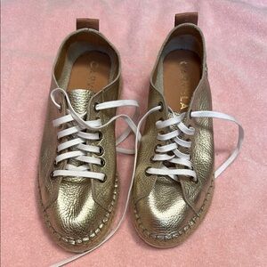 Carvela Gold Leather Sneakers